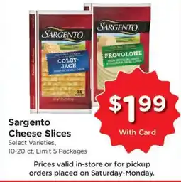 Kroger Sargento Cheese Slices offer