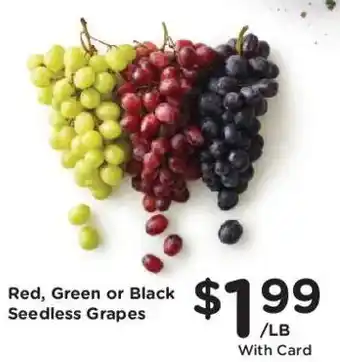 Kroger Red, Green or Black Seedless Grapes offer