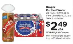 Kroger Kroger purified water offer