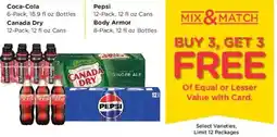 Kroger Coca-Cola, Pepsi, Canada Dry, Body Armor offer