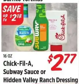 Rouses Chick-Fil-A, Subway Sauce or Hidden Valley Ranch Dressing offer