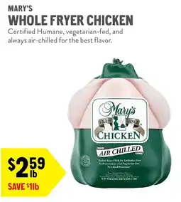 New Seasons Market Mary's whole fryer chicken offer