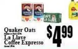 Baja Ranch Quaker Oats La Llave Coffee Expresso offer