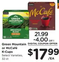 Kroger Green Mountain or McCafé K-Cups offer