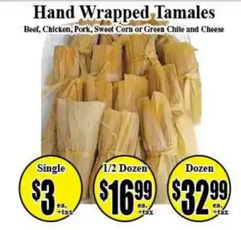 Baja Ranch Hand Wrapped Tamales offer