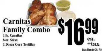 Baja Ranch Carnitas Family Combo offer