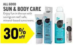 New Seasons Market All Good Sun & Body Care offer