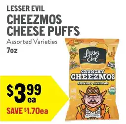 New Seasons Market Lesser Evil Cheezmos Cheese Puffs offer