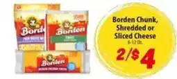 Food Giant Borden Shredded or Sliced Cheese offer