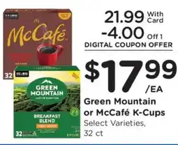 Kroger Green Mountain or McCafé K-Cups offer