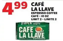 Sedano's Cafe La Llave espresso coffee offer