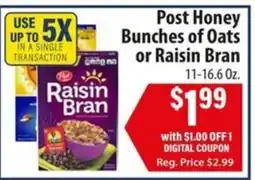 Food Giant Post Honey Bunches of Oats or Raisin Bran offer