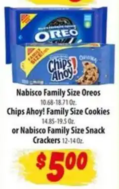 Food Giant Nabisco Family Size Oreo Chips Ahoy! Family Size Cookies or Nabisco Family Size Snack Crackers offer