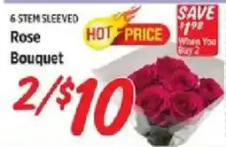 Rouses 6 stem sleeved rose bouquet offer