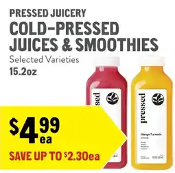New Seasons Market Pressed Juicery cold-pressed juices & smoothies offer