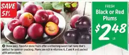 Rouses Fresh Black or Red Plums offer
