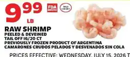 Sedano's Raw Shrimp offer