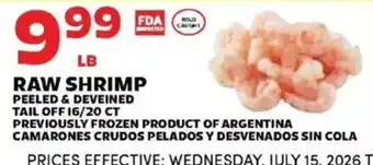 Sedano's Raw Shrimp offer