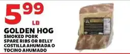 Sedano's Golden Hog smoked pork spare ribs or belly offer