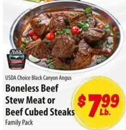 Food Giant Boneless Beef Stew Meat or Beef Cubed Steaks offer