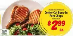Food Giant Prairie Fresh All Natural Center Cut Bone-In Pork Chops offer