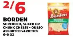 Sedano's Borden shredded, sliced or chunk cheese - queso assorted varieties offer