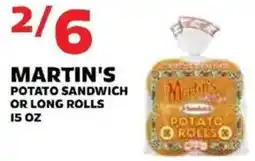 Sedano's Martin's potato sandwich or long rolls offer
