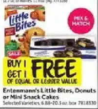 Stop&Shop Entenmann's Little Bites, Donuts or Mini Snack Cakes offer