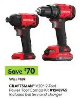 Lowe's Craftsman V20 2-Tool Power Tool Combo Kit offer