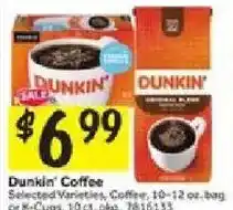 Stop&Shop Dunkin' Coffee offer