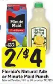 Stop&Shop Florida's Natural Ade or Minute Maid Punch offer