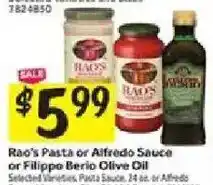 Stop&Shop Rao's Pasta or Alfredo Sauce or Filippo Berio Olive Oil offer
