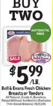 Stop&Shop Bell & Evans Fresh Chicken Breasts or Tenders offer