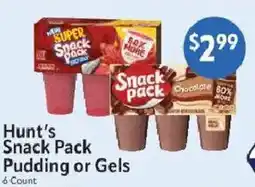 Homeland Market Hunt's Snack Pack Pudding or Gels offer