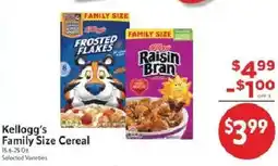 Homeland Market Kellogg's Family Size Cereal offer