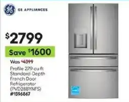 Lowe's Ge Appliances Profile 279-cu ft Standard-Depth French Door Refrigerator offer