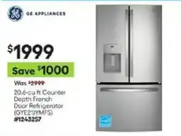 Lowe's Ge Appliances 20.6-cu ft Counter Depth French Door Refrigerator offer