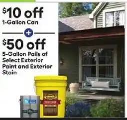 Lowe's 5-gallon pails of select exterior paint and exterior stain offer