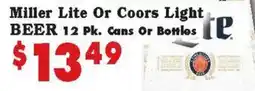 Foodland Miller Lite or Coors Light Beer offer