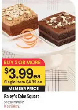 Raley's Raley's Cake Square offer