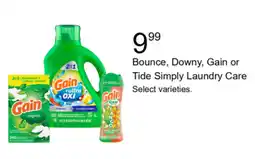 Walgreens Bounce, Downy, Gain or Tide Simply Laundry Care offer