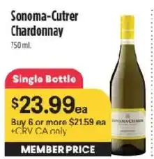 Raley's Sonoma-Cutrer Chardonnay offer
