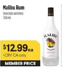 Raley's Malibu Rum offer