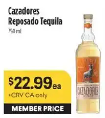Raley's Cazadores Reposado Tequila offer