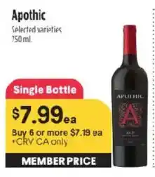 Raley's Apothic Red Wine offer