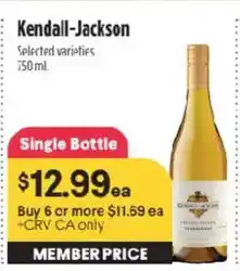 Raley's Kendall-Jackson selected varieties offer