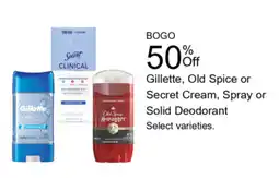 Walgreens Gillette, Old Spice or Secret Deodorant offer
