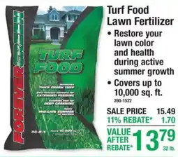 Menards Forever Green Turf Food Lawn Fertilizer offer