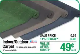 Menards Indoor/Outdoor Carpet offer