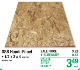 Menards Osb Handi-Panel offer